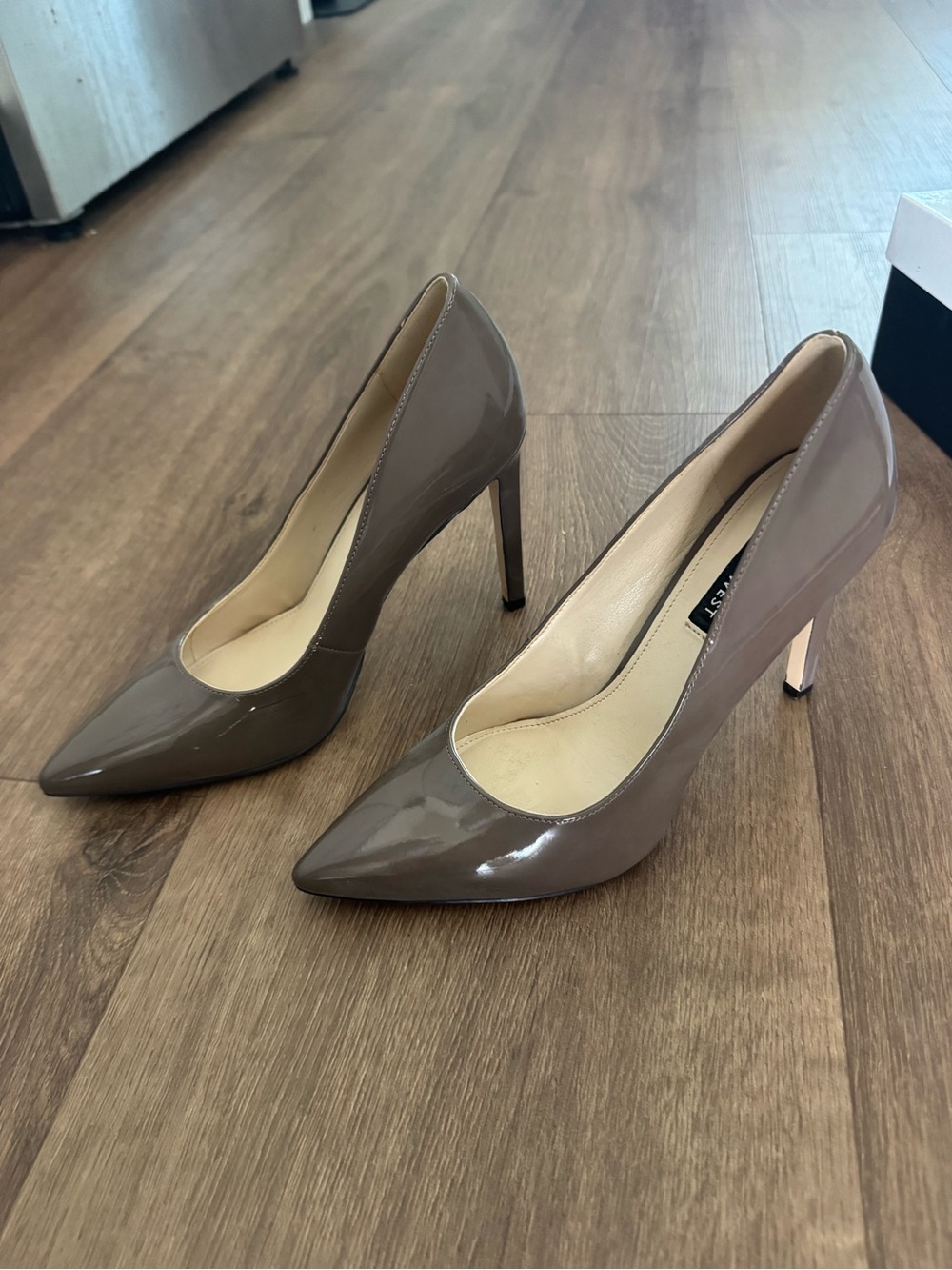 Nine West Tatiana Patent Pointed-Toe Pumps in Light Brown - Picture 5 of 11